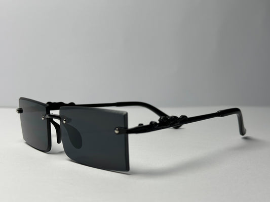 KARAN AUJLA STYLE RIMLESS  GLASSES  BLACK  FRAME