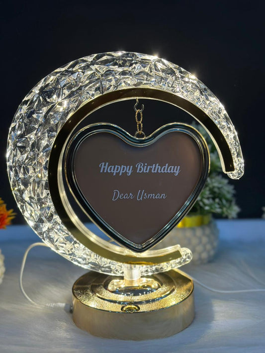 Crystal LED Moon Shape Photo Frame Lamp