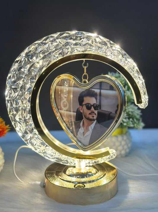 Crystal LED Moon Shape Photo Frame Lamp